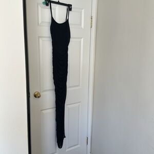 By the Way Ruched Black Midi dress